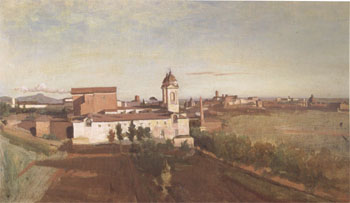 The Church of Trinita dei Monti Seen from the Villa Medici (mk05)